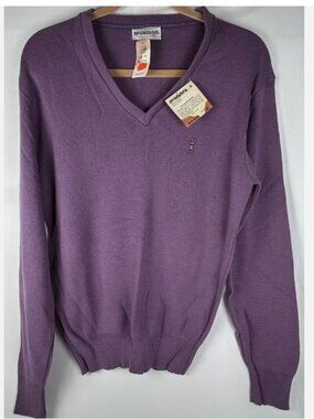 NWT Vtg McGregor Purple Pullover Bagpiper Sweater Mens L 42-44 Montgomery Ward